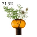 LSA International フラワーベース Oblate オブレート 花瓶 アンバー H21.5cm 透明 ガラス おしゃれ シンプル ガラスベース 北...