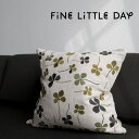 Fine Little Day ファインリトルデイ クッションカバー CLOVER 48×48cm 刺繍 メール便 送料無料 北欧 スウェーデン 麻 リネン おしゃれ かわいい