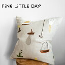 楽天GARDINERFine Little Day ファインリトルデイ クッションカバー SAIL WITH ME 48×48cm セイル 刺繍 メール便 送料無料 北欧 スウェーデン 麻 リネン おしゃれ かわいい