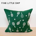 Fine Little Day ファインリトルデイ クッションカバー TENNISRACKET GREEN 48×48cm テニスラケット 刺繍 送料無料 北欧...