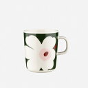 【日本限定】marimekko / マリメッコ Unikko / ウニッコ マグカップ ホワイト×ダークグリーン
