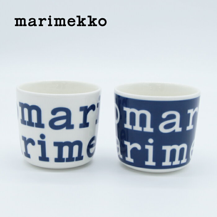 【日本限定】 Marimekko Logo コーヒカップセット ホワイト×ダークブルー マリメッコ ロゴ ラテマグ 北欧 フィンランド 正規輸入品 おしゃれ かわいい 花のサムネイル