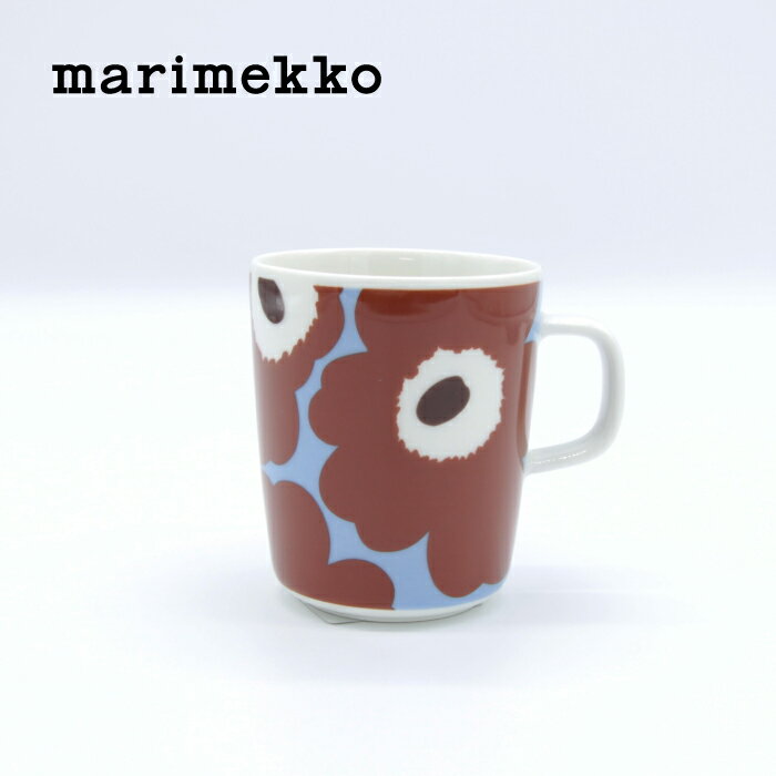 【日本限定】 marimekko / マリメッコ Unikko / ウニッコ マグカップ ライトブルー×ブラウン 北欧 フィンランド 正規輸入品 おしゃれ かわいい キッチンのサムネイル