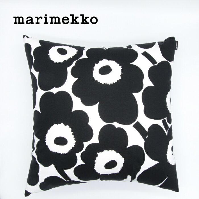 marimekko / マリメッコ Pieni Unikko クッションカバー 50×50cm ブラック ピエニ ウニッコ 北欧 フィンランド 正規輸入品 おしゃれ かわいい 花 メール便 送料無料