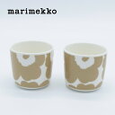 marimekko / マリメッコ Unikko / ウニッコ コーヒカップセット ホワイト×ベージュ ラテマグ 北欧 フィンランド 正規輸入品 おしゃれ かわいい 花