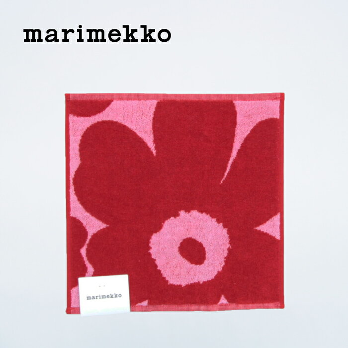 marimekko / マリメッコ Unikko / ウニッコ ミニタオル 30×30cm ピンク×レッド 北欧 フィンランド 正規輸入品 おしゃれ かわいい 花 メール便