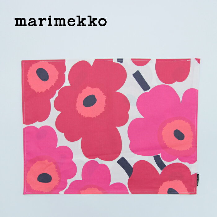 marimekko / マリメッコ Unikko プレイスマット ホワイト×レッド ウニッコ 北欧 フィンランド 正規輸入品 おしゃれ かわいい 花 キッチン ランチョンマット プレースマット