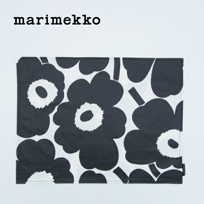 marimekko / マリメッコ Unikko プレイスマット ブラック×ホワイト ウニッコ 北欧 フィンランド 正規輸入品 おしゃれ かわいい 花 キッチン ランチョンマット プレースマット