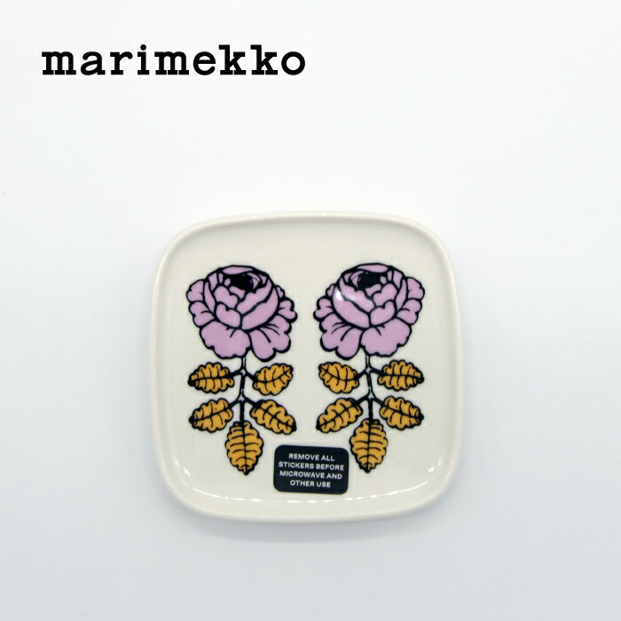 marimekko / マリメッコ Vihkiruusu ミニプレート ホワイト×ピンク ヴィヒキルース 北欧 フィンランド 正規輸入品 おしゃれ かわいい キッチンのサムネイル