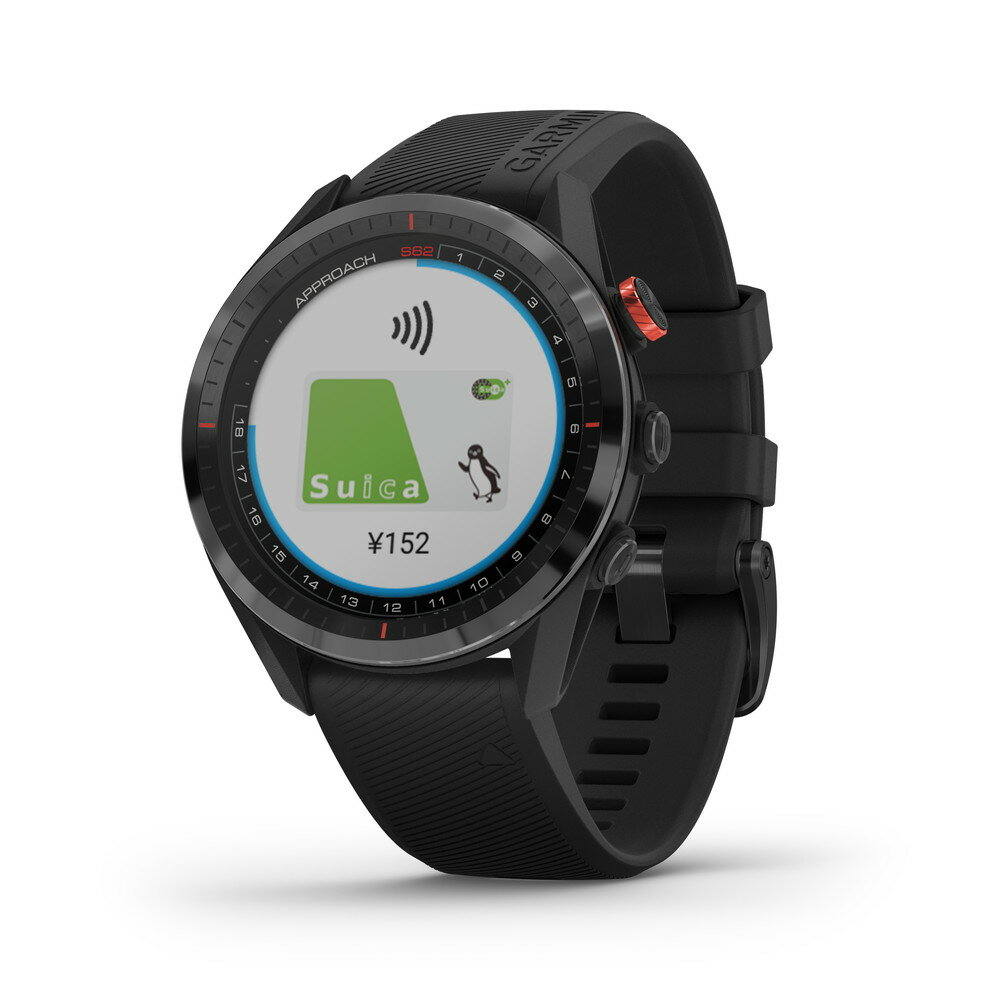 ガーミン GARMIN ApproachS62 Black Suica 対応 アプローチ GPS ゴルフ コースマップ スイング ショット追跡 高低差情報 血中酸素トラッキング対応