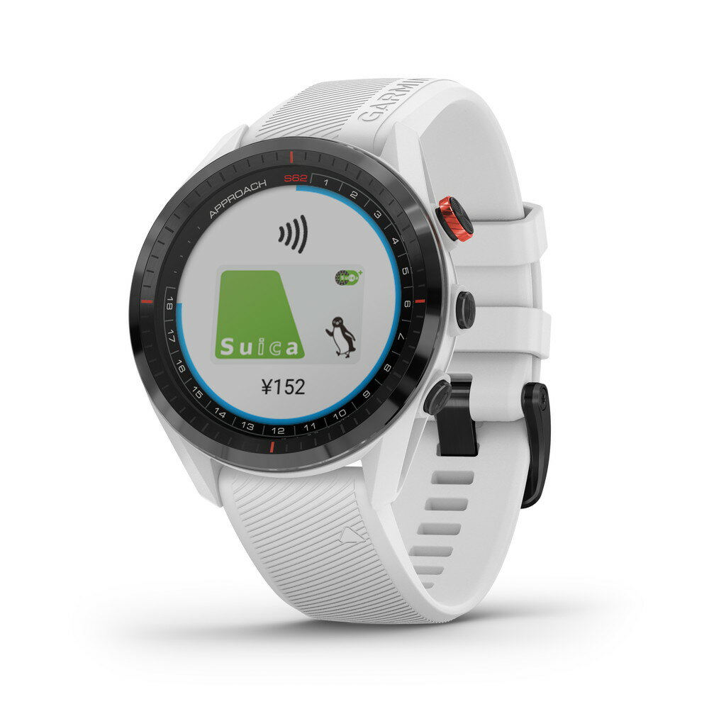 ガーミン（GARMIN） ApproachS62 White Suica 対応 アプローチ GPS ゴルフ コースマップ スイング ショット追跡 高低差情報 血中酸素トラッキング対応