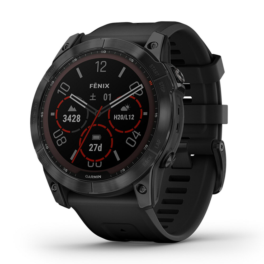 ガーミン（GARMIN）fenix 7X Sapphire Dual Power Ti Black DLC / Black スマートウォッチ