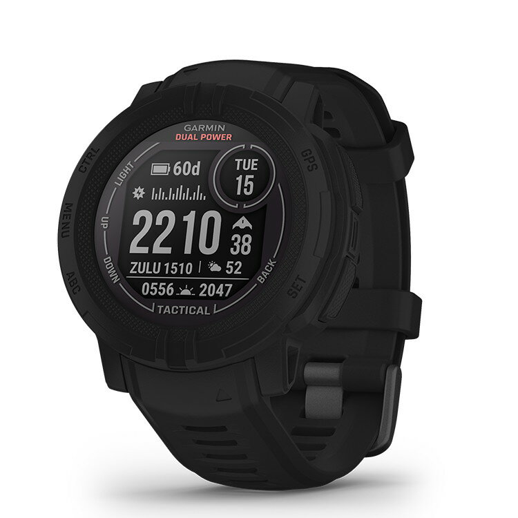 ガーミン（GARMIN）Instinct 2 Dual Power Tactical Edition Black Suica対応 GPS ウォッチ 【日本正規品】