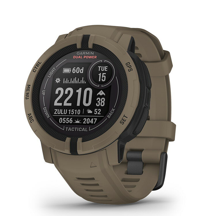 ガーミン（GARMIN）Instinct 2 Dual Power Tactical Edition Coyote Tan Suica対応 GPS ウォッチ 【日本正規品】