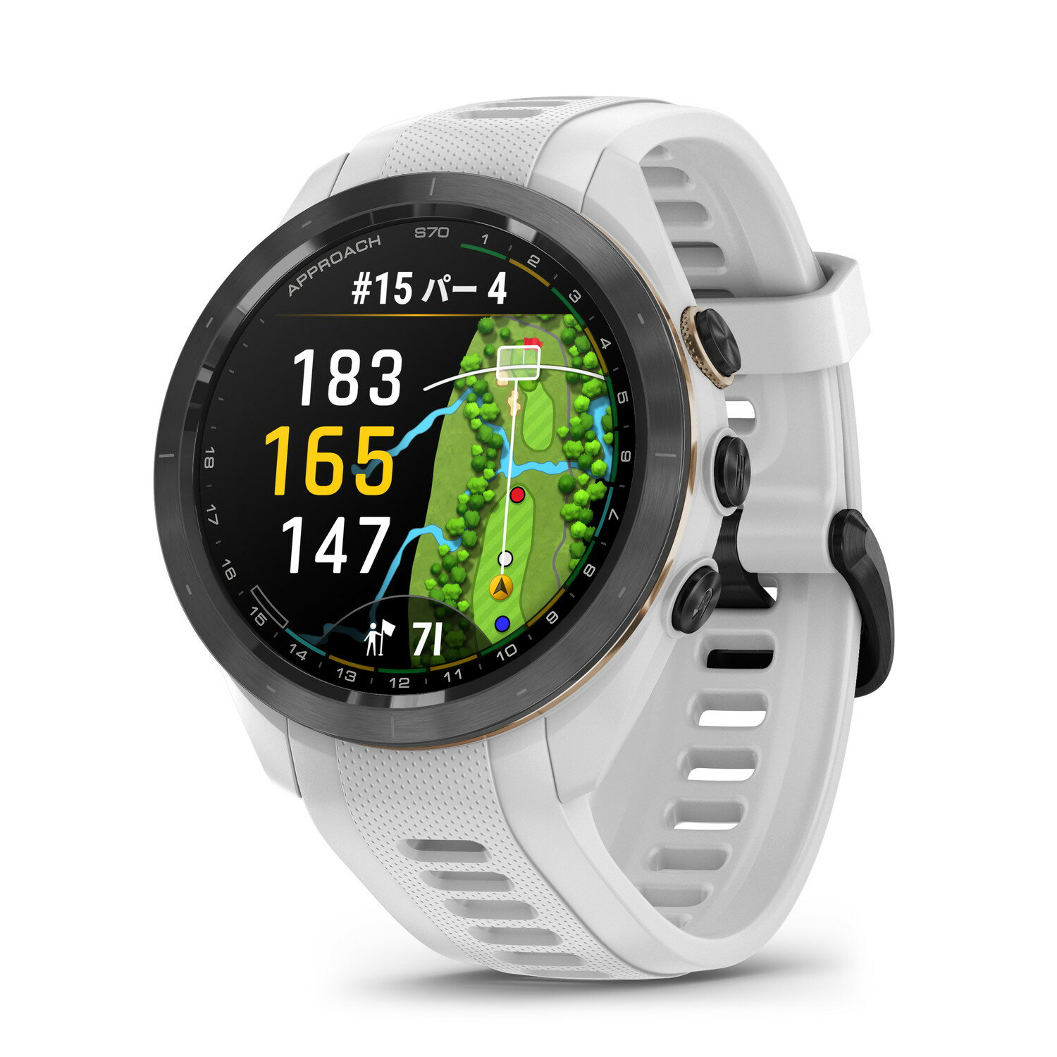 ガーミン（GARMIN） Approach S70 42mm White ゴルフウォッチ GPSマップ Suica対応 バーチャルキャディ 010-02746-20 