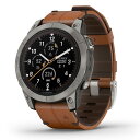 ガーミン（GARMIN） fenix 7 Pro Sapphire Dual Power Ti Carbon Gray / Chestnut Leather Band ソーラー充電可能 マルチスポーツGPSスマートウォッチ 【日本正規品】