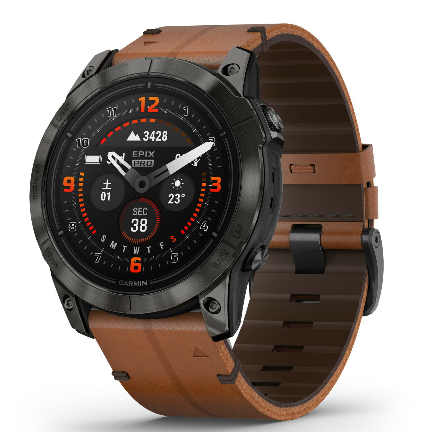 ߥGARMIN epix Pro 51mm Sapphire Ti Carbon Gray DLC / Chestnut Leather Band AMOLEDǥץ쥤 ޥݡGPSޡȥå ʡ