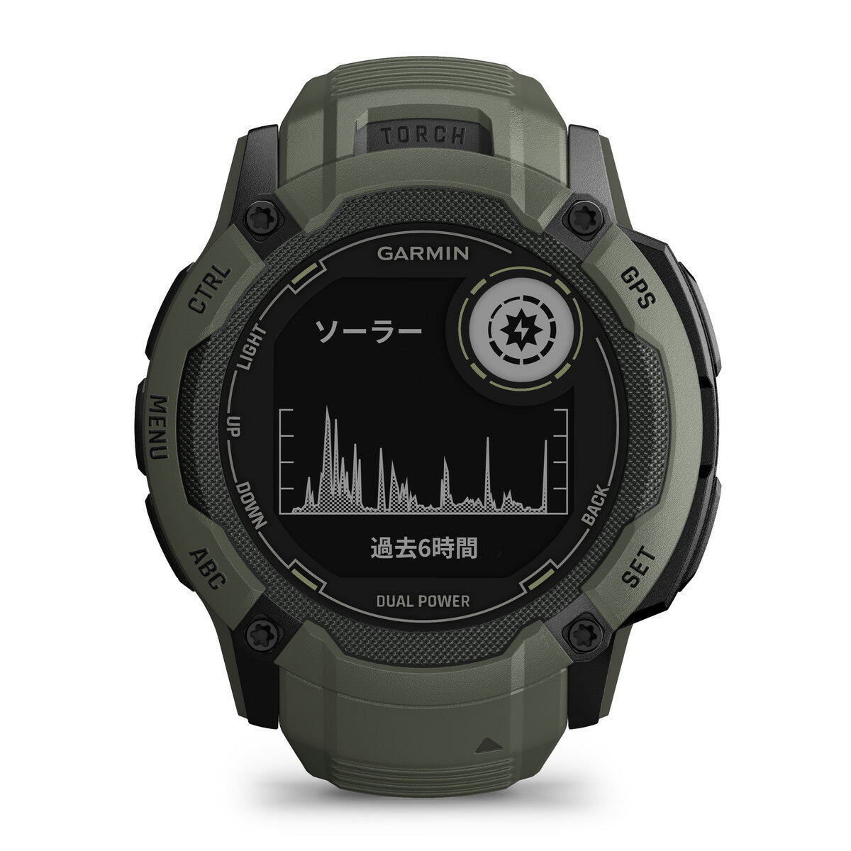 ガーミン（GARMIN） Instinct 2X Dual Power Moss タフネスGPSスマートウォッチ Suica対応 防水 防塵 耐熱 ストレス値 心拍数 登山【日本正規品】