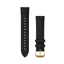 ガーミン（GARMIN）Quick Release バンド 20mm Black Embossed Italian Leather / 24K Gold PVD