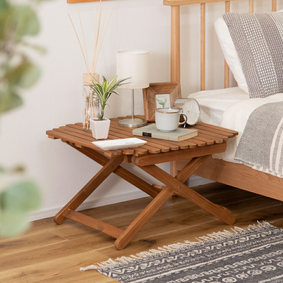 【9ヶ月保証付】フォールディングローテーブル ブラウン アウトドアテーブル ローテーブル センターテーブル 折りたたみ式 木製 おしゃれ 円形 丸型 コンパクト 持ち運び キャンプ BBQ