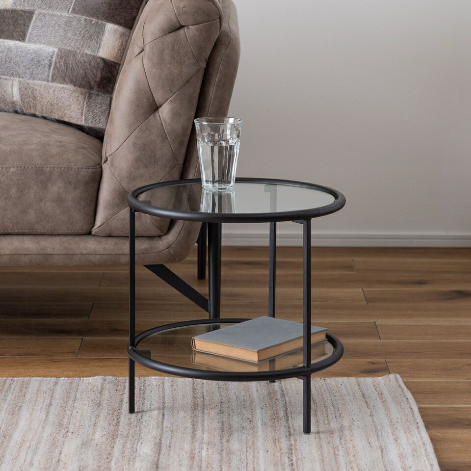 樂天商城 - 500円OFFクーポン配布中 04/29(水)00:00〜 ラウンドガラステーブル2Dテーブル ガラステーブル ラウンドテーブル 丸 ガラス ローテーブル センターテーブル アイアイン 室内 おしゃれ シンプル 異素材