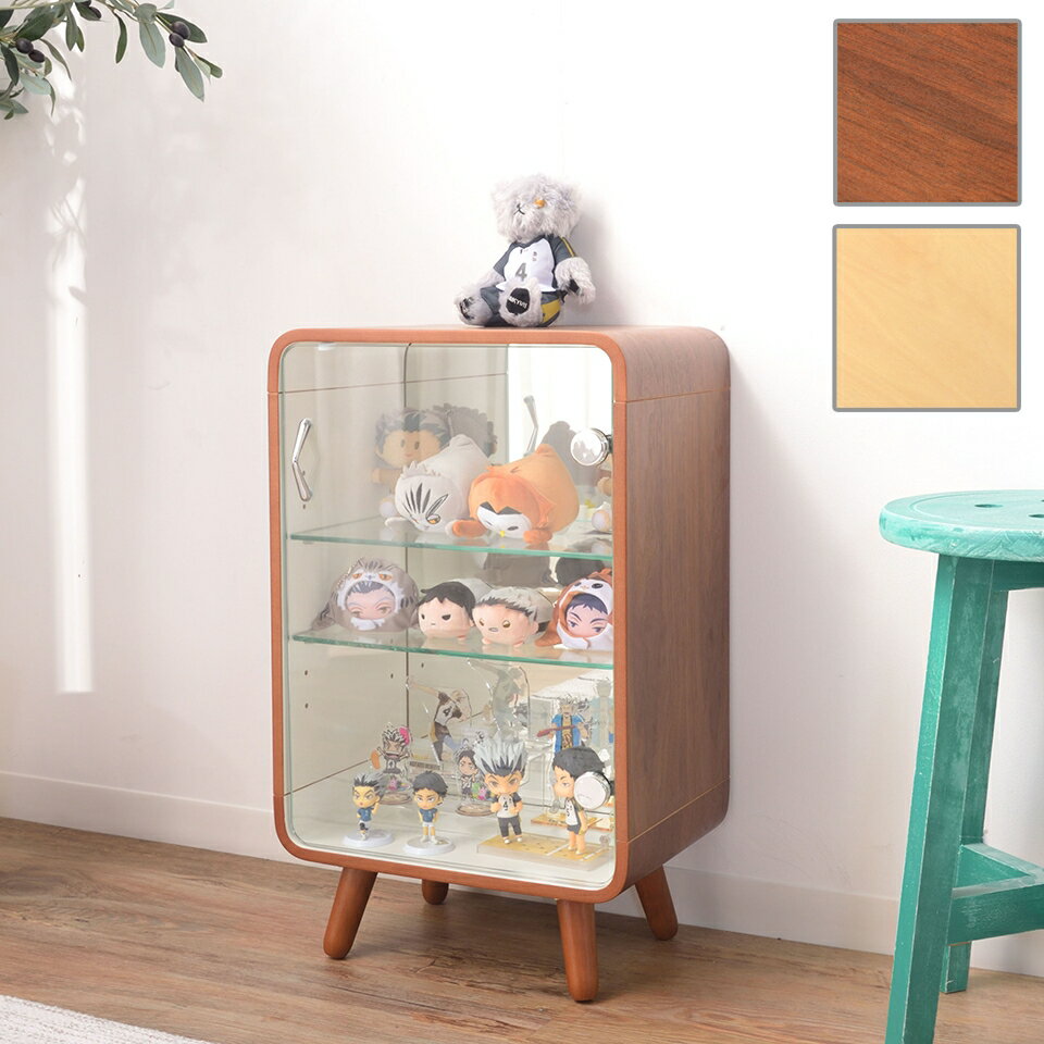樂天商城 - 500円OFFクーポン配布中 04/29(水)00:00〜 コレクションシェルフS コレクションシェルフ ラック 棚 収納 ミラー 鏡 フィギュアケース ガラス 2段 ロータイプ 木製 グッズ オタク 推し活
