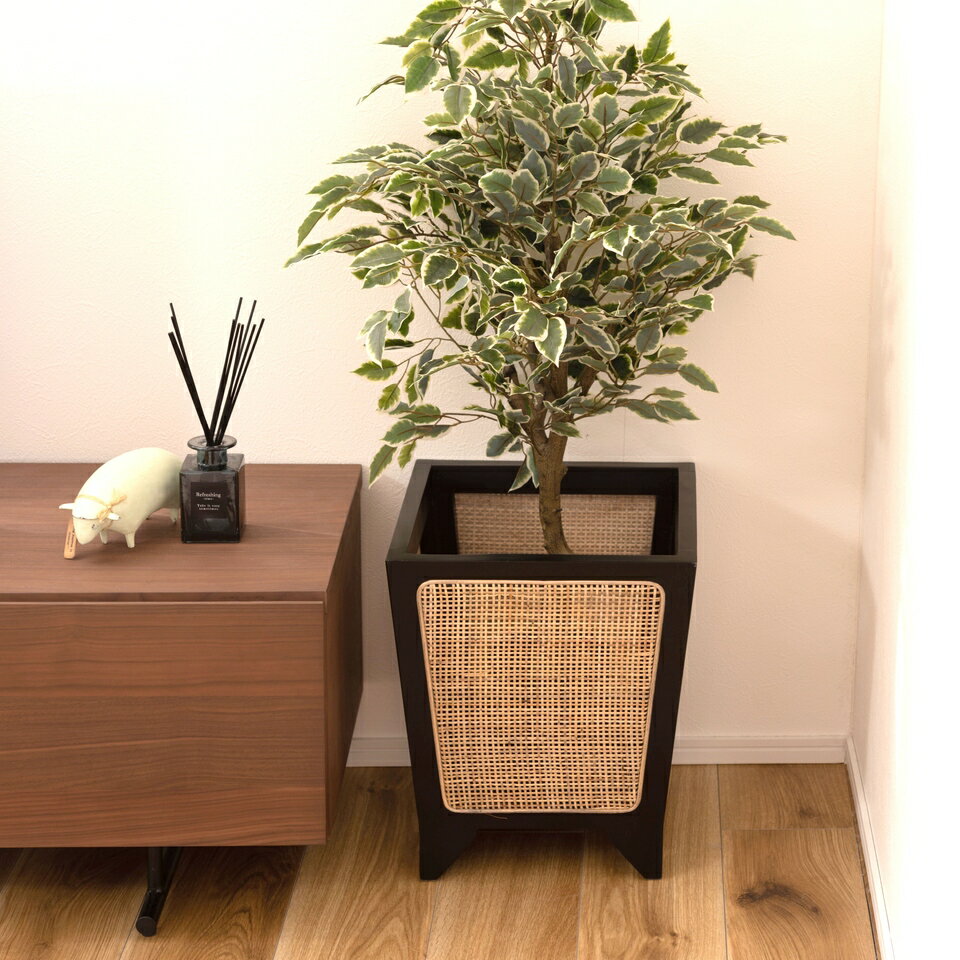 樂天商城 - 500円OFFクーポン配布中 04/29(水)00:00〜 プランターカバー 観葉植物 カバー おしゃれ 植物 角形 木製 インテリア 天然木 ミンディ ラッカー塗装