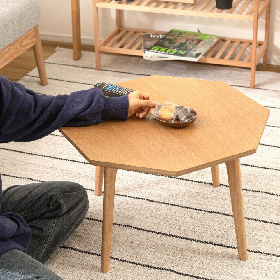 Rakuten - 最大3000円OFFクーポン配布中 06/14(日)00:00〜 オクタゴンテーブル インテリア 角形 テーブル コンパクト 部屋 広い オクタゴンテーブル センターテーブル リビングテーブル 北欧 おしゃれ シンプル かわいい 8角形 八角形 幅60cm 高さ36cm ソファ 座椅子 一人暮らし