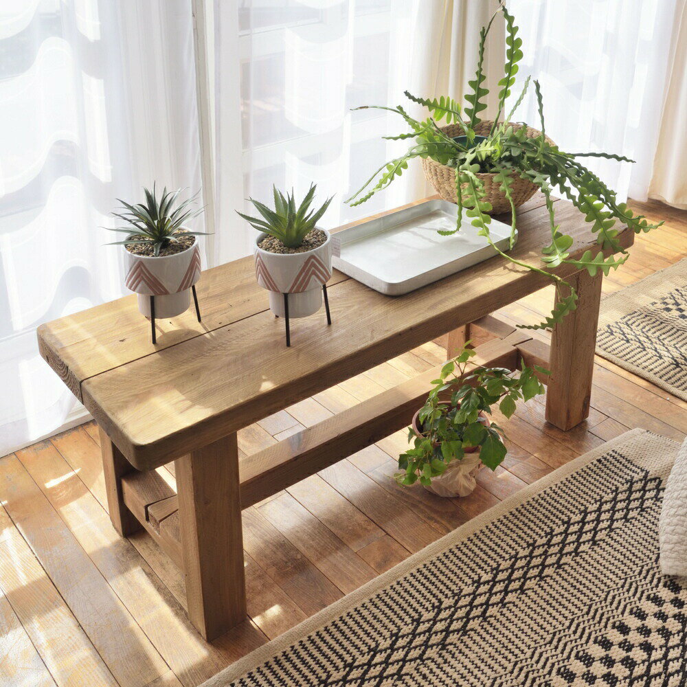 樂天商城 - アルテ ベンチ 椅子 長椅子 チェア 木製 天然木 パイン材 古材 アンティーク シンプル レトロ アームレス 背もたれなし 幅110cm おしゃれ 重厚感