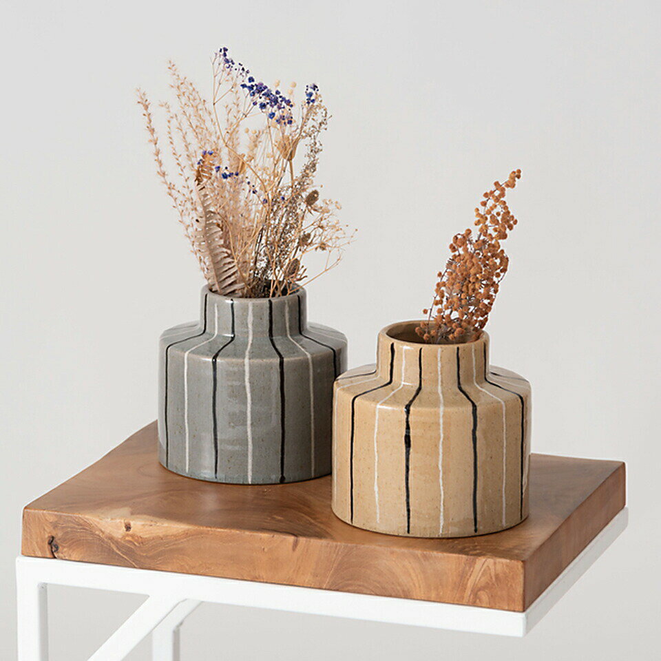 樂天商城 - フラワーベース 花瓶 花びん かびん フラワースタンド 陶器 北欧 おしゃれ ドライフラワー シンプル 艶 生花 枝物 卓上 床置き 陶器製 和モダン モダン レトロ ベーシック インテリア 寝室 リビング 玄関 廊下 室内 かわいい