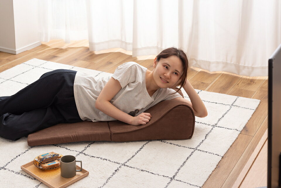 【9ヶ月保証付】 TV枕S 自由 姿勢 クッション リビング テレビ 軽い 持ち運び 折りたたみ クッション [2]