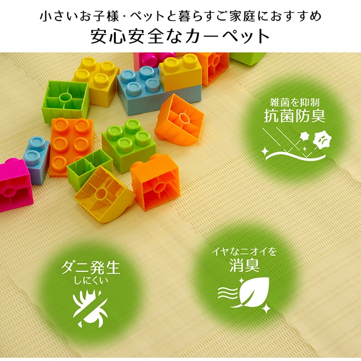 【9ヶ月保証付】ラグ 洗える カーペット 日本製 国産 抗菌 防臭 消臭 アウトドア レジャー 敷物 和室 シンプル グリーン 江戸間 4.5畳 約 261×261cm