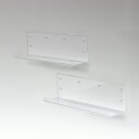 アクリリック ウォールシェルフ W60深型2個組 棚 ピン止め 賃貸 工具不要 壁掛け 飾り棚 ウォールラック 透明