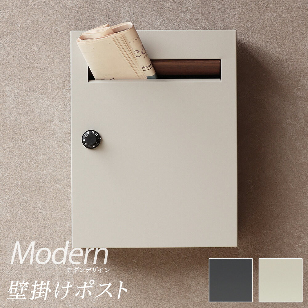 最大3000円OFFクーポン配布中 02/04(日)20:00〜 壁掛けポスト ポスト レターパックライトが投函可能 グレー グレージュ 木目 シンプル 錆びにくい ガルバナイズド処理 約幅30cm おしゃれ 可愛い 便利 壁掛け 一戸建て用 戸建て用 大容量 一戸建て 組立不要(4.0)