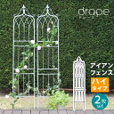 【マラソン限定 P2倍】アイアンフェンス200 ハイタイプ drape ドレープ 2枚組 送料無料 フェンス アイアン ガーデンフェンス 枠 柵 仕切り 目隠し 境目 クラシカル アンティーク 飾る ベランダ つる 薔薇 バラ 朝顔 園芸 纏う 庭 屋外 diy 簡易