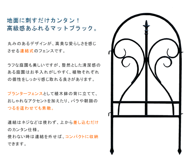 イージーフェンス フィニアル 3枚組 フェンス ゲート 扉 アイアン ガーデンフェンス ガーデニング 枠 柵 仕切り 目隠し 境目 クラシカル アンティーク トレリス ベランダ つる 薔薇 バラ 朝顔 園芸 ラティス