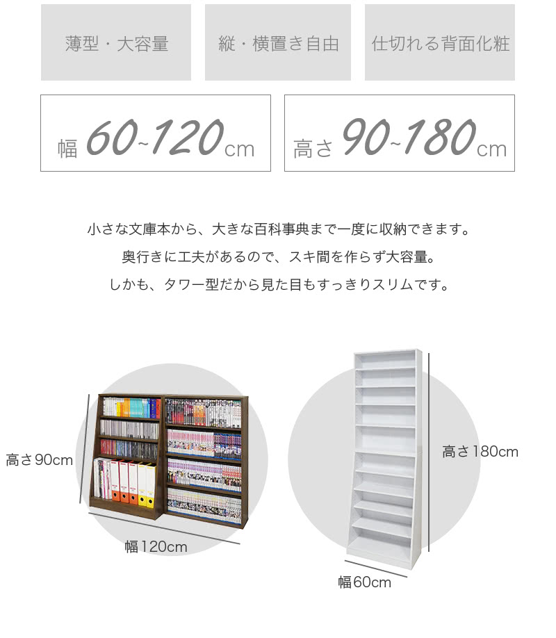 最大3000円OFFクーポン配布中 05/17(日)00:00〜 本棚 薄型 幅120cm おしゃれ SOHO...