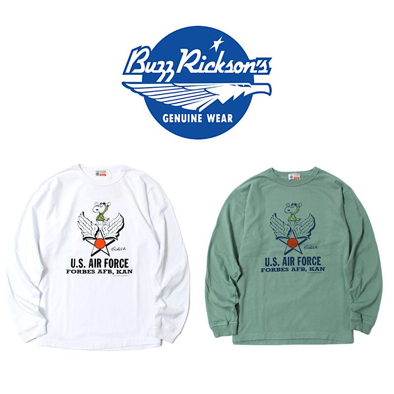 【 BUZZ RICKSON'S / BR69275 】 【 バズリクソンズ / ピーナッツコラボプリントロンT "FORBES AFB,KAN" 】 メンズ 長袖Tシャツ トップス ロンティー アメカジ レトロ