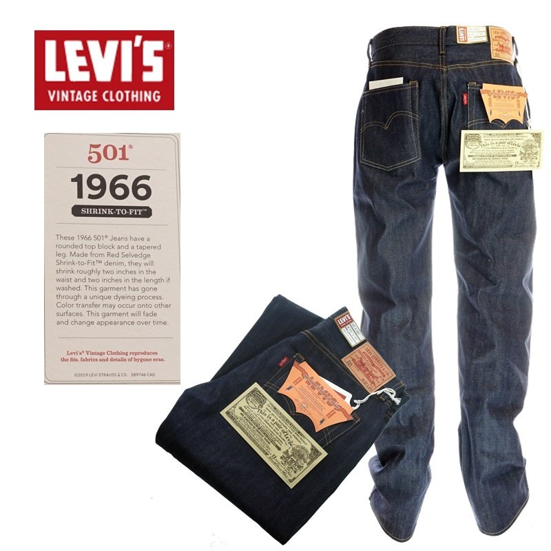 リーバイス LEVI'S VINTAGE CLOTHING リーバイス メンズ ジーンズ ビンテージ クロージング 501XX 1966年モデル リジット(未洗い) ボトムス パンツ ズボン
