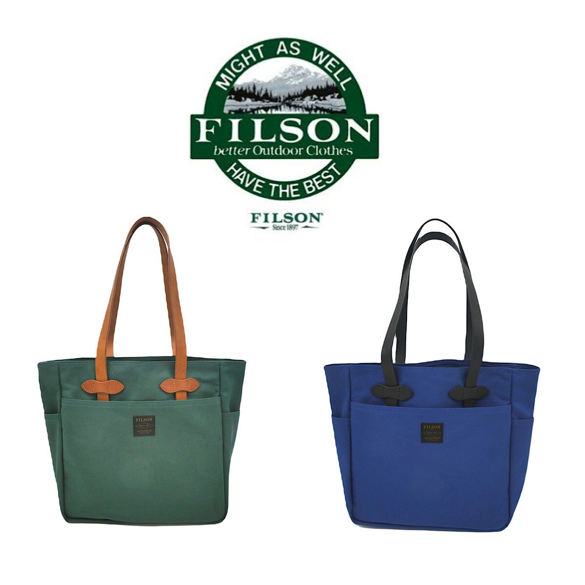 【 FILSON / 89186 】【 フィルソン / TOTE BAG WITHOUT ZIPPER 】 メンズ レディース ユニセックス トートバッグ アメリカ製 通勤 通学 ビジネス バッグ 手持ち