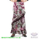 スカート Diagonal(ディアゴナル) 斜め3段フリル 婦人用 赤紫系[フラメンコ用] [スペイン直輸入]