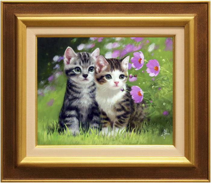 長岡　卓『なかよし』油絵・油彩画 F3（3号）のサムネイル