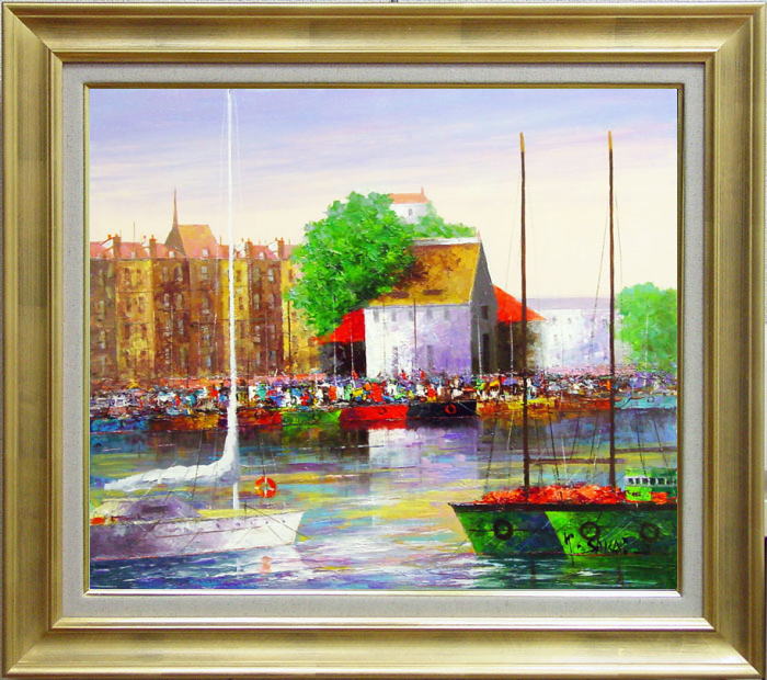 酒井健吉 「 オンフルール 」 油絵 ・ 油彩画 F10 ( 10号 )