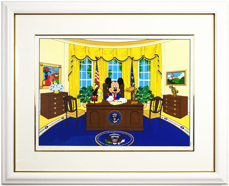 ウオルト ・ ディズニー 「 オーバルオフィス 」 ミッキー・マウス シルクスクリーン 版画