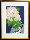 三岸節子 「 ピンクの花 」 リトグラフ 版画【新古品】