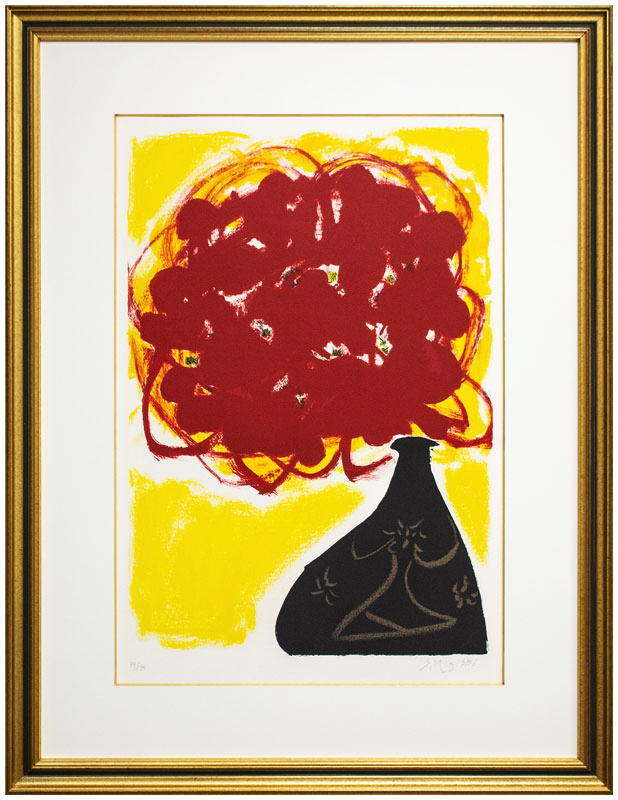 三岸節子 「 花 」 リトグラフ 版画 【中古】