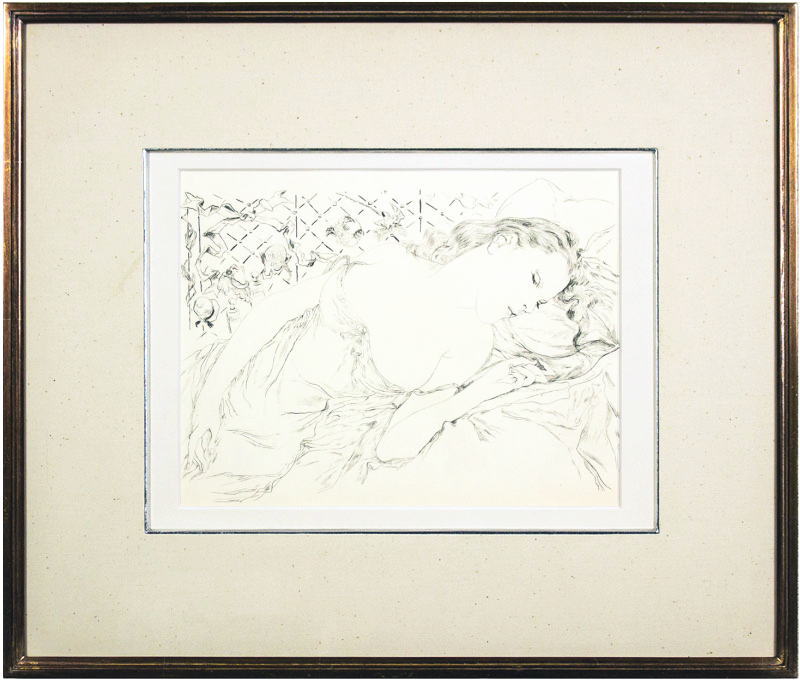 藤田嗣治 「 香りの夢 」 魅せられし河より エッチング 銅版画【中古】