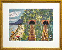 山下 清「トンネルのある風景」リトグラフ 版画 【中古】