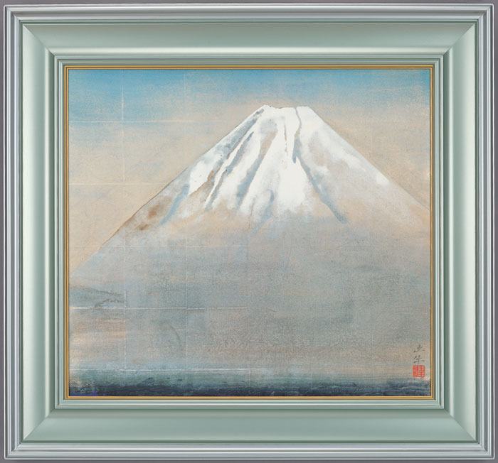 奥村土牛 「 精進湖 」 岩絵具方式 高級複製画