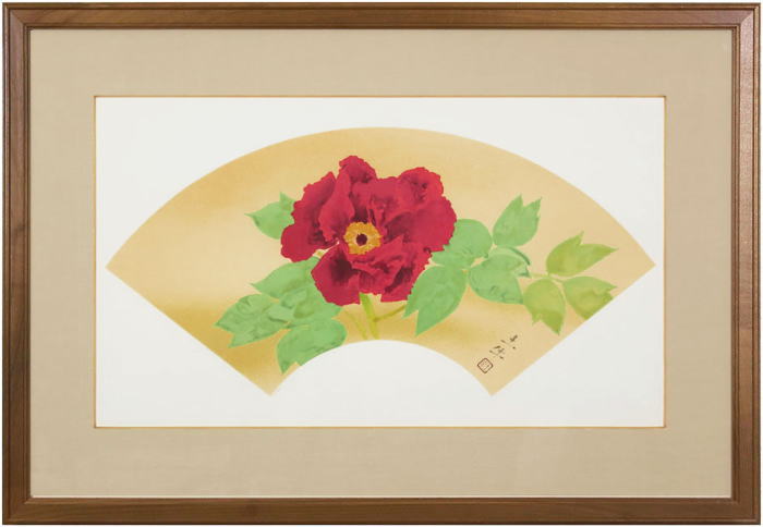 奥村土牛 「 牡丹 」 版画 リトグラフ 版画 【中古】